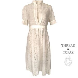 Lela Rose White Eyelet Dress